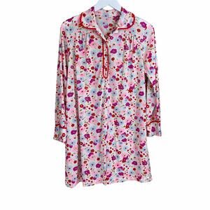 Vtg Formfit Rogers Robe Gown Sz M L 60s Ditsy Floral Peter Pan Collar Twee